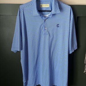 Donald Ross Blue Checkered Polo Shirt